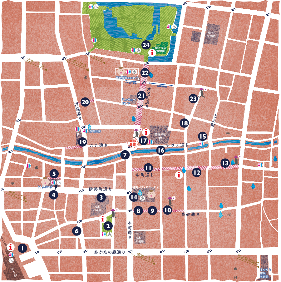 マップ まつもと街なか大道芸 6th